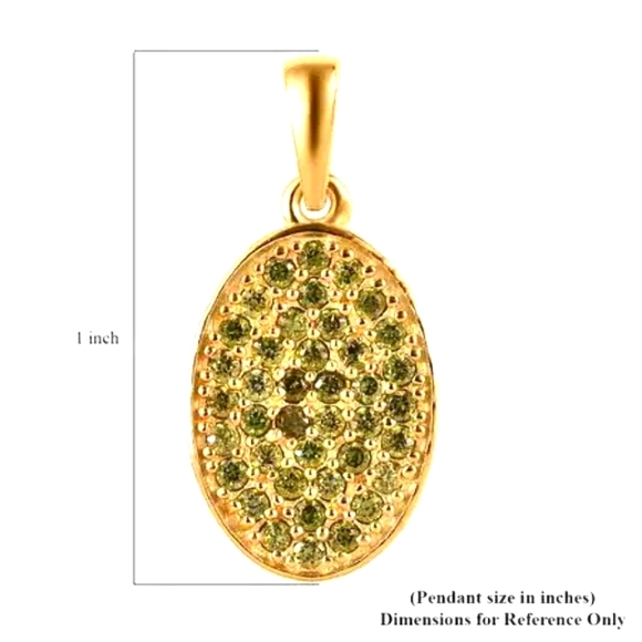 COPY Peridot Colored Diamond Pendant - Picture 4 of 6